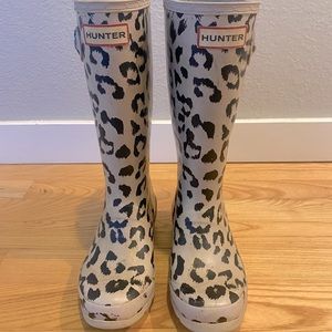 Girls leopard Hunter rain boots